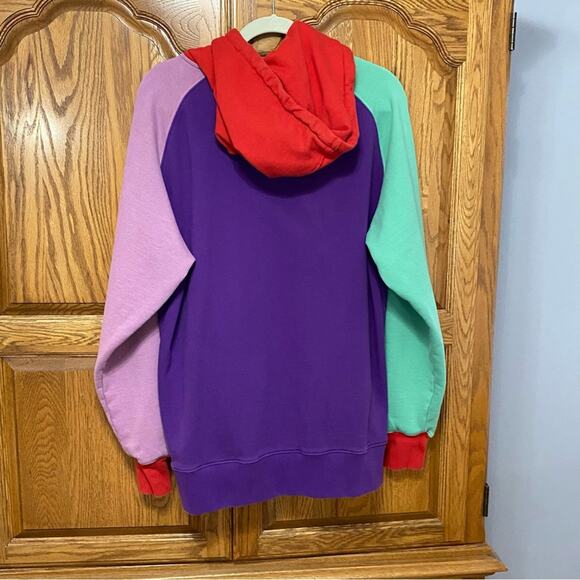 TEDDY FRESH Sweatshirt Mens Large Hoodie Color Block Hooded Pockets Multicolor - Picture 8 of 16